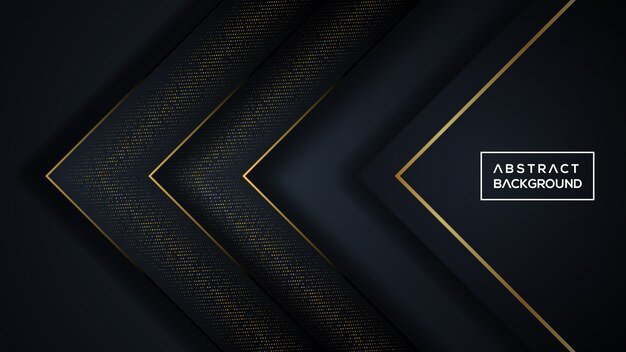 Fondo tridimensional oscuro y dorado