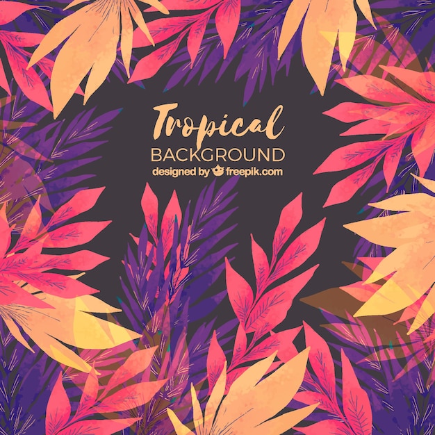 Vector fondo tropical en acuarela con estilo elegante