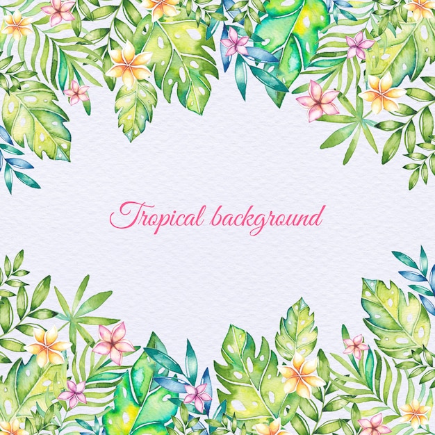 Fondo tropical de acuarela de verano
