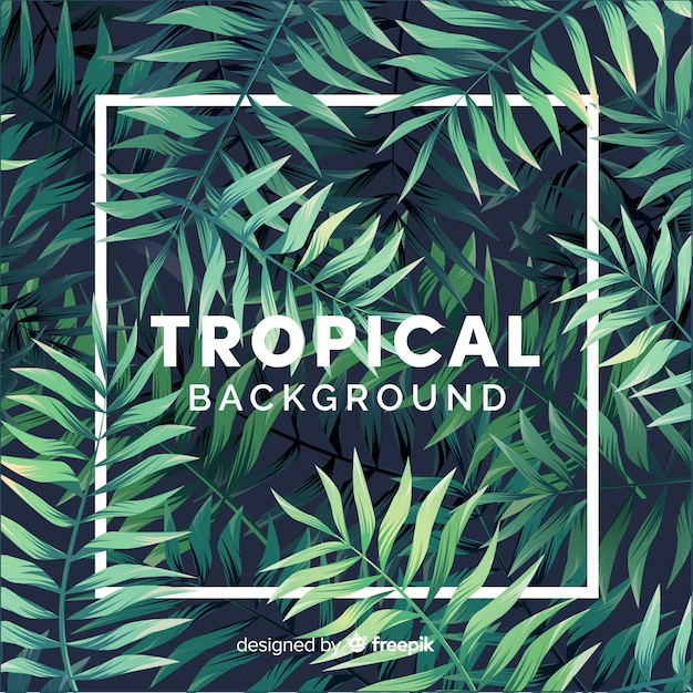 Fondo tropical adorable con diseño plano