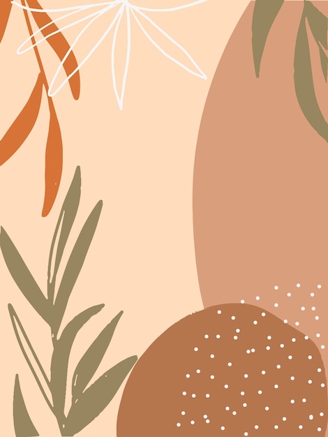 Vector fondo tropical de estilo boho dibujado a mano para papel de tarjeta de invitación de historia de redes sociales de banner