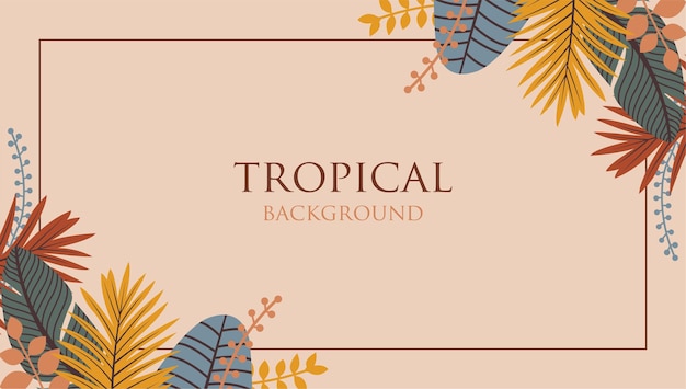 Fondo tropical con hojas