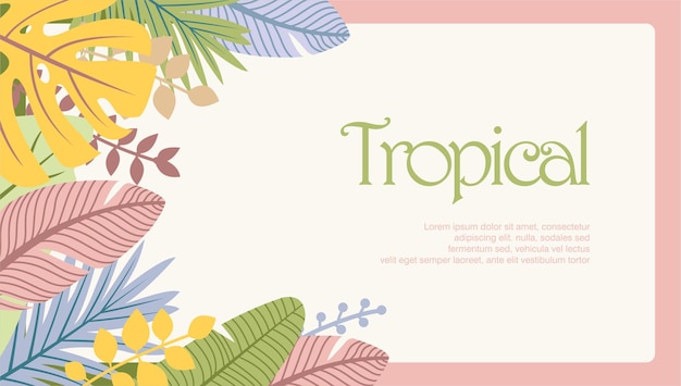 Fondo tropical con hojas