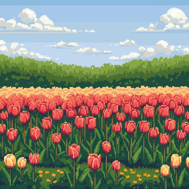 Vector el fondo de los tulipanes