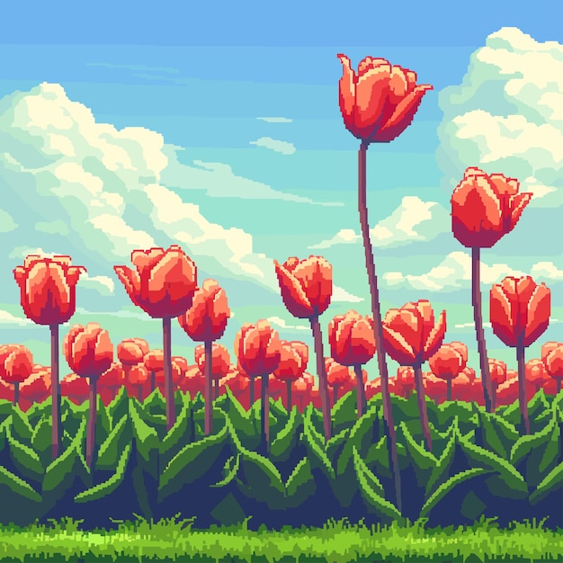 Vector el fondo de los tulipanes