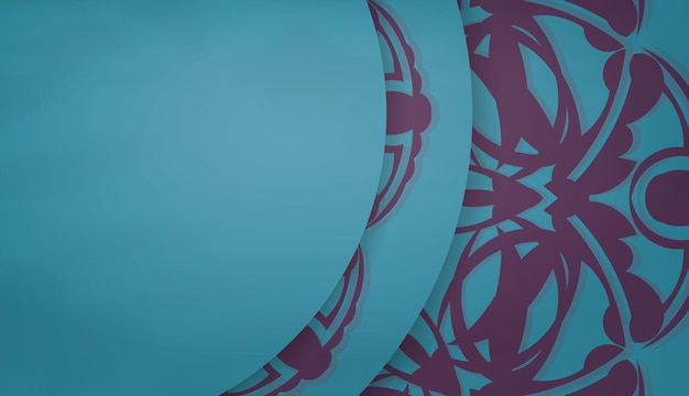 Fondo turquesa con patrón morado griego y espacio para tu logo