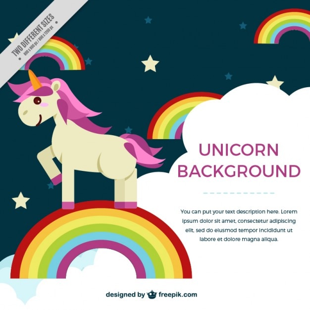 Fondo de unicornio con arco iris de colores