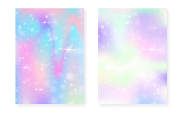 Fondo de unicornio con degradado mágico kawaii Princesa arco iris