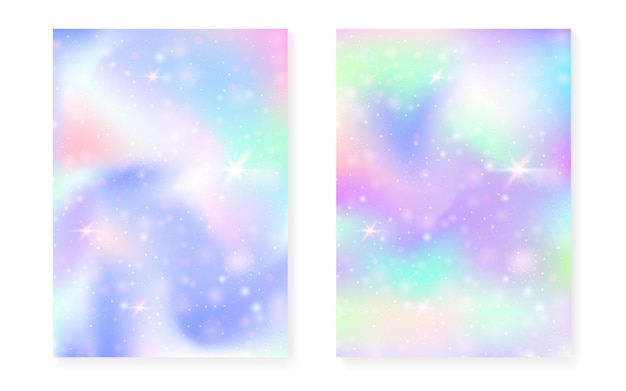 Fondo de unicornio con degradado mágico kawaii Princesa arco iris
