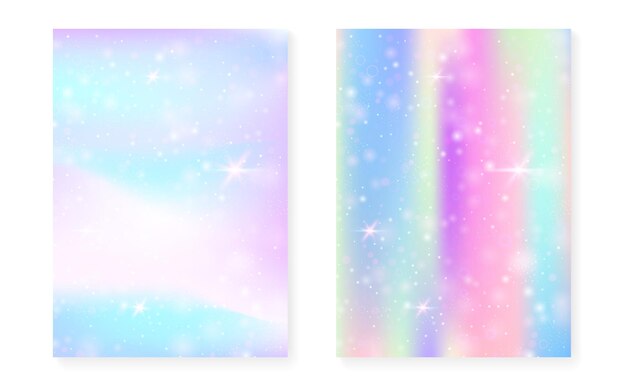 Fondo de unicornio con degradado mágico kawaii Princesa arco iris