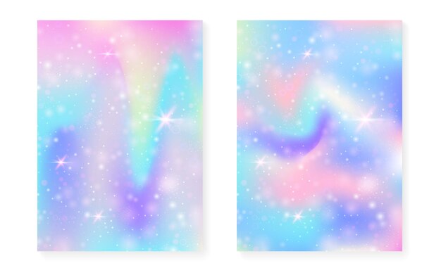 Fondo de unicornio con degradado mágico kawaii Princesa arco iris
