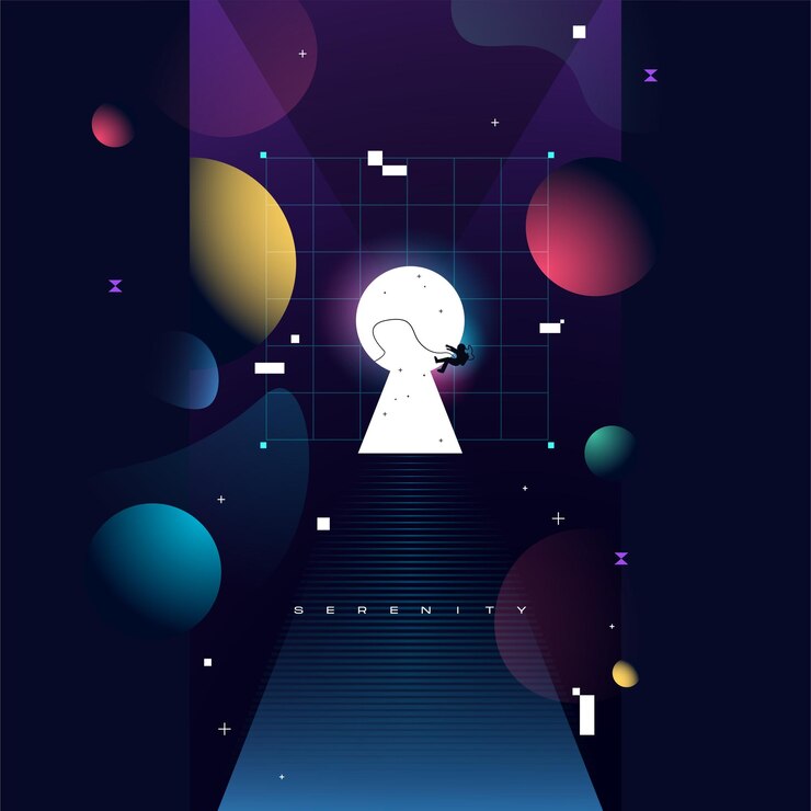 Vector fondo del universo para el diseño de la presentación plantilla de folleto con elementos espaciales