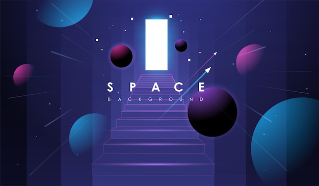 Fondo de universo vectorial para diseño de presentación Plantilla de folleto con elementos espaciales
