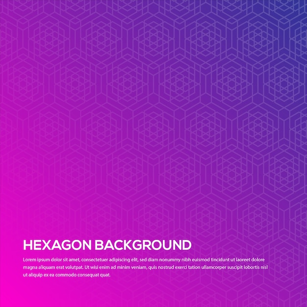 Fondo mediante el uso de color de gradación entre azul oscuro y rosa con patrón de hexágono