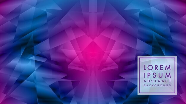 Fondo utópico meditativo con adorno geométrico abstracto y degradado de color neón
