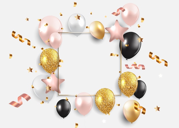 Fondo de vacaciones con globos