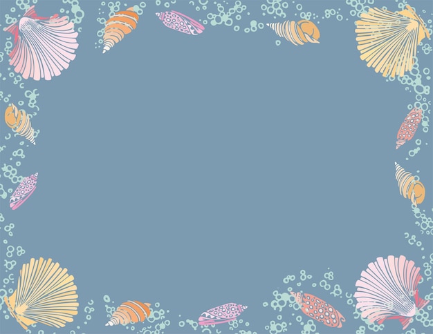 Fondo con varias conchas decorativas