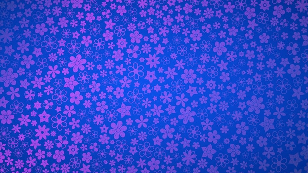 Fondo de varias flores pequeñas en colores azul y morado