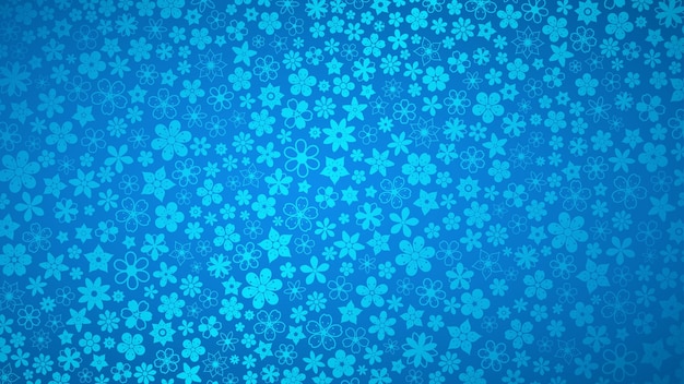 Fondo de varias flores pequeñas en colores azules