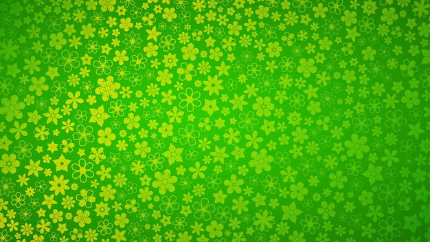 Fondo de varias flores pequeñas en colores verde claro