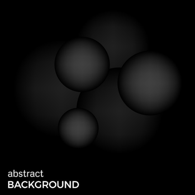 Fondo de vector abstracto de bolas negras. Fondo de formas geométricas.