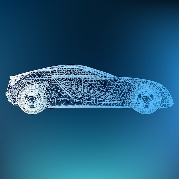 Vector fondo de vector abstracto concepto creativo del modelo de coche 3d. coche deportivo.