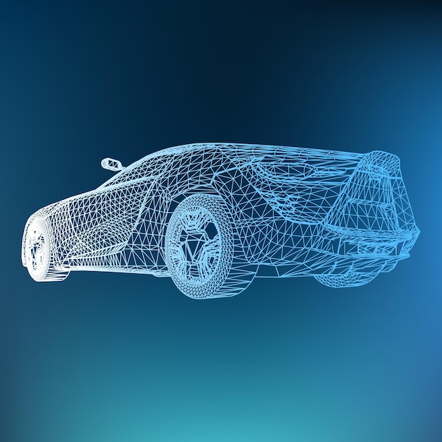 Fondo de vector abstracto concepto creativo del modelo de coche 3d. coche deportivo.