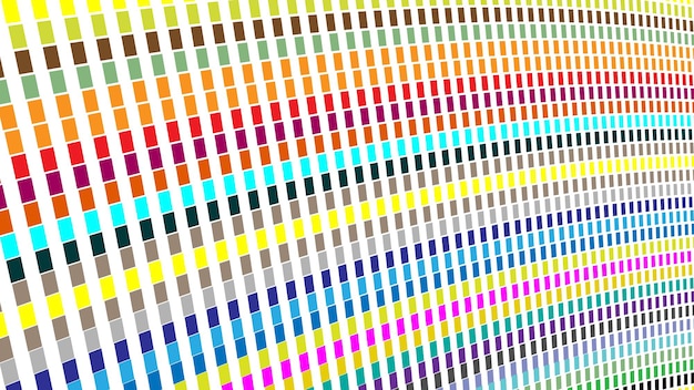 Fondo de vector abstracto Los cuadrados multicolores sobre un fondo blanco están dispuestos en un camino curvo