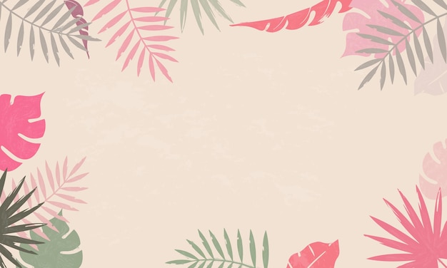 Fondo de vector abstracto con hojas tropicales