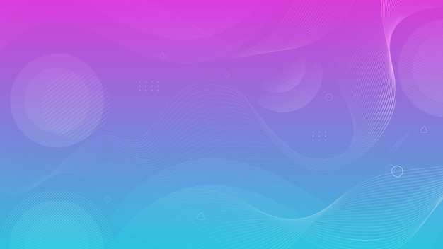 Fondo de vector abstracto con líneas y formas geométricas translúcidas colores azul y rosa púrpura