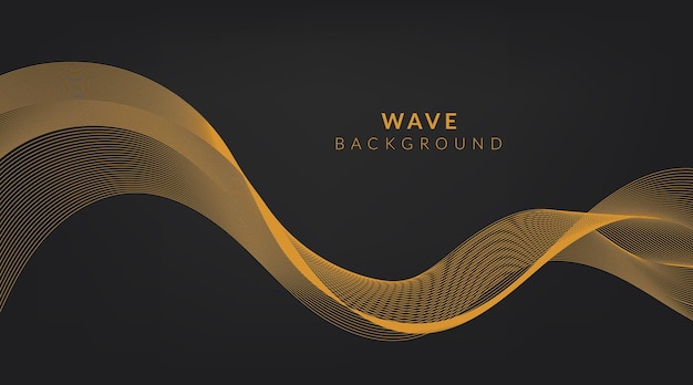 Fondo de vector abstracto con líneas onduladas de lujo dorado