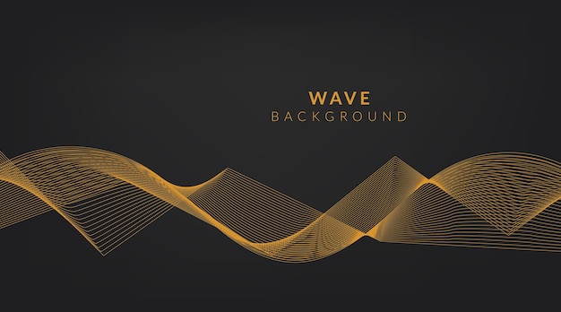Fondo de vector abstracto con líneas onduladas de lujo dorado