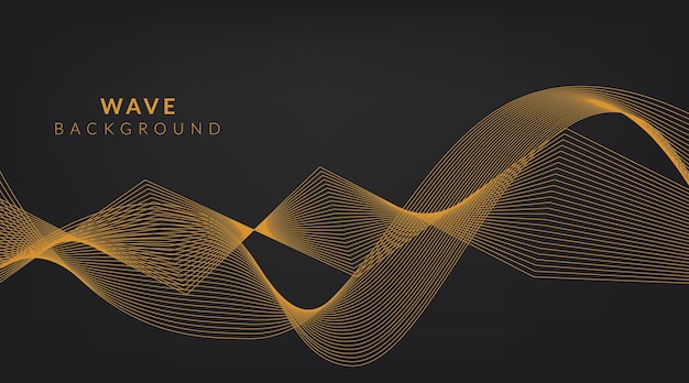 Fondo de vector abstracto con líneas onduladas de lujo dorado