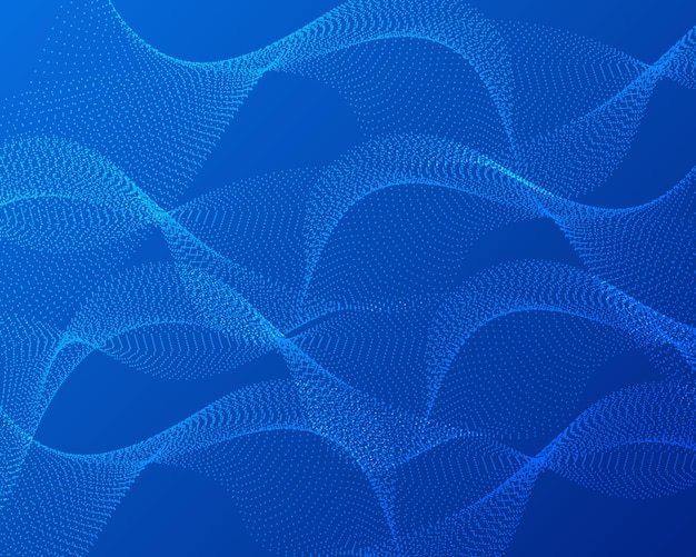 Fondo de vector abstracto líneas onduladas transparentes para diseño de volante de sitio web de folleto Onda de humo azul