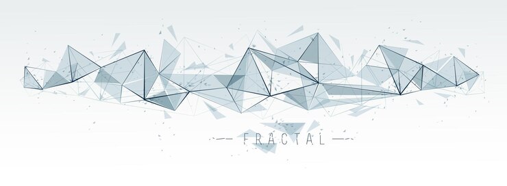 Vector fondo de vector abstracto de malla 3d de ciencia y tecnología, diseño fractal de líneas de red conectadas, elementos poligonales de baja poli en movimiento dinámico.