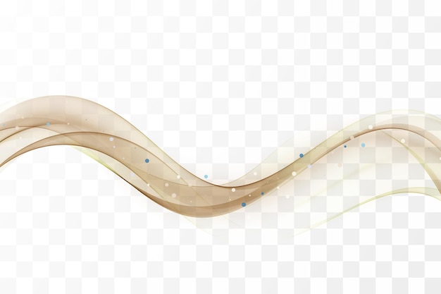 Fondo de vector abstracto de una onda larga marrón transparente sobre un fondo transparente