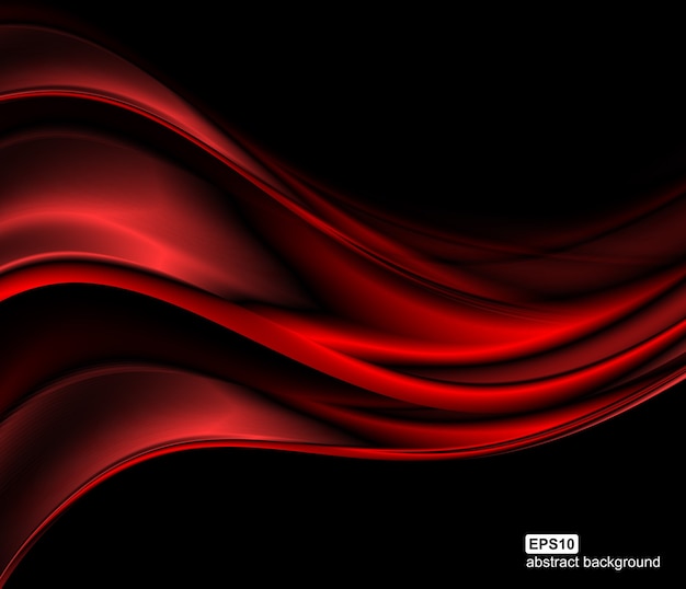 Fondo de vector abstracto ondas rojas