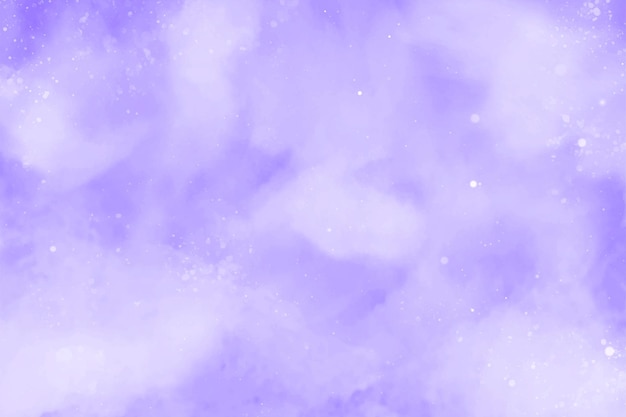 Vector fondo de vector acuarela abstracta púrpura o violeta. nevadas sobre un fondo de invierno azul frío. pintado a mano acuarela cielo y nubes.