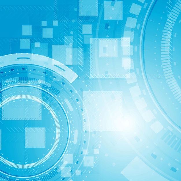 Fondo de vector de alta tecnología azul brillante abstracto