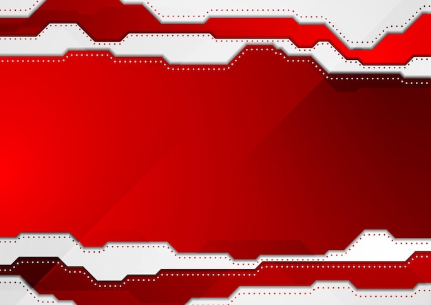 Fondo de vector de alta tecnología rojo brillante abstracto