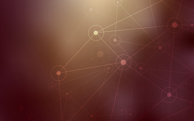 Fondo de vector amarillo con puntos y líneas