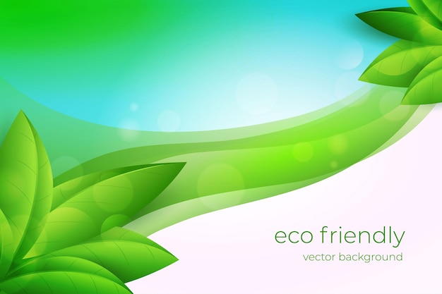 Vector fondo de vector ambiental de hojas verdes simples