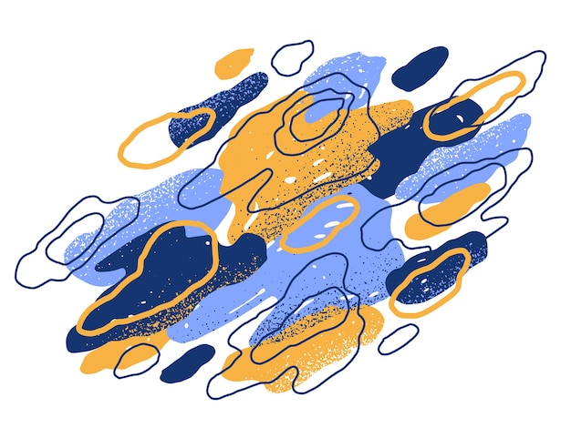 Fondo de vector artístico abstracto con elementos coloridos dibujados a mano, lindo y divertido positivo, ilustración de estilo artístico para publicidad creativa o decoración.