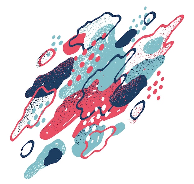 Fondo de vector artístico abstracto con elementos coloridos dibujados a mano, lindo y divertido positivo, ilustración de estilo artístico para publicidad creativa o decoración.