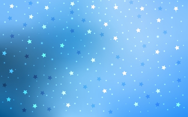 Fondo de vector AZUL claro con estrellas de colores