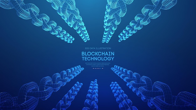 Fondo de vector de big data de tecnología digital blockchain fondo de vector de tecnología de criptomoneda