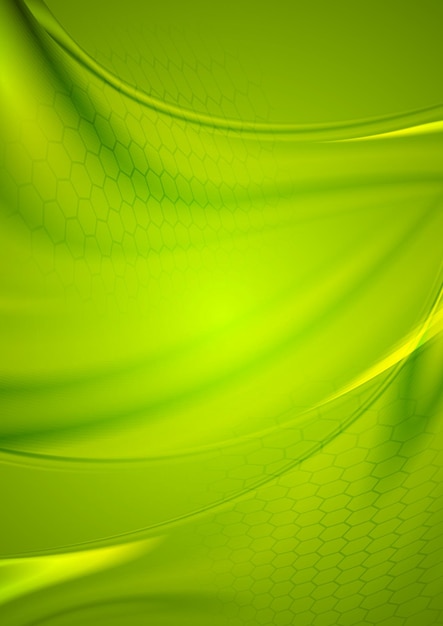 Fondo de vector brillante ondulado verde abstracto