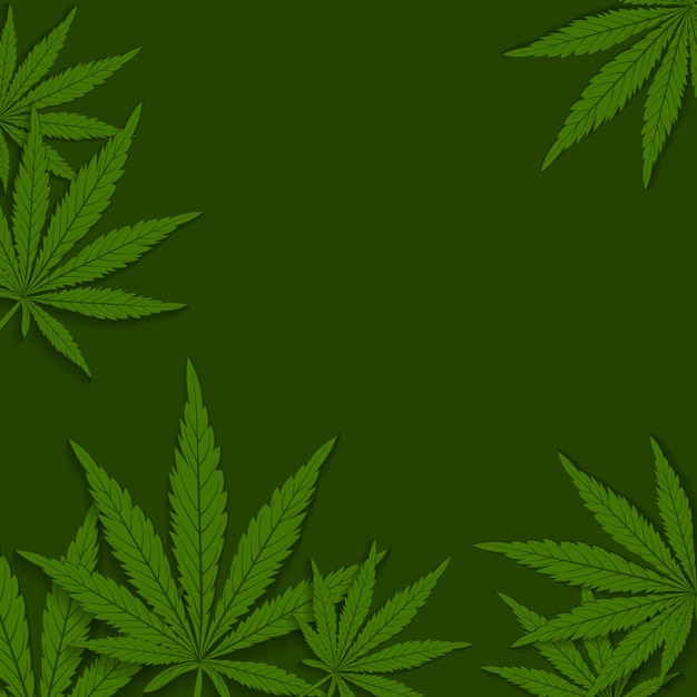 Vector fondo de vector de cartel de hoja de cannabis