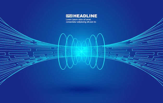 Fondo de vector de cartel de Internet de sentido de tecnología azul