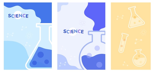 Fondo de vector de cartel de tema de ciencia